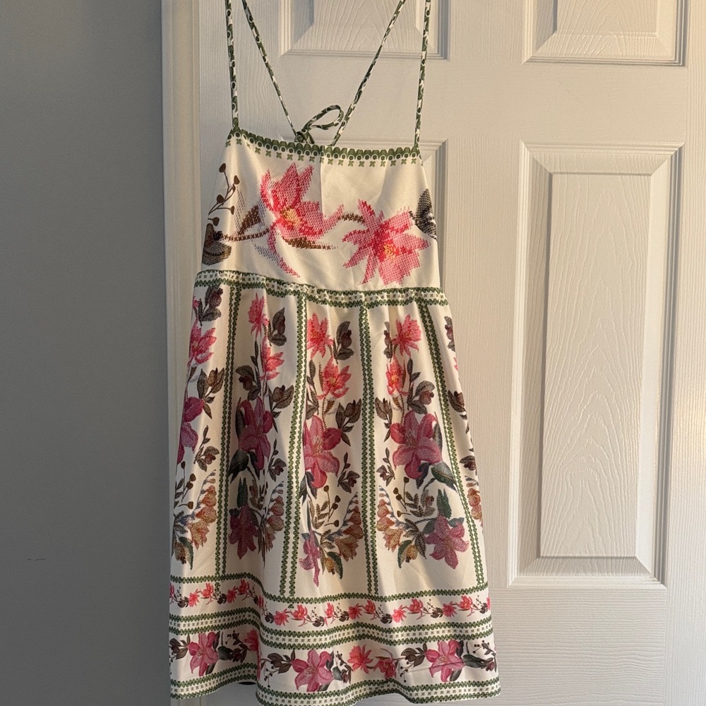 Floral Dress - Pink and White